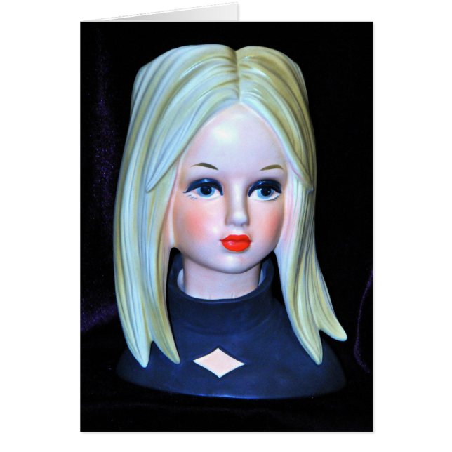 Cheveux blonds de Madame Head Vase Mod de fille de (Devant)