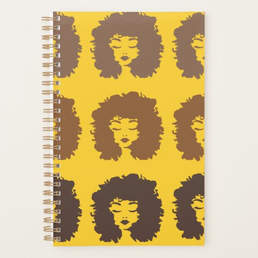 Cheveux bouclés naturels Jaune Marron Reliure spir (Devant)