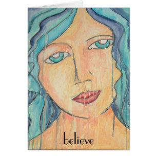 Cheveux de bleu de carte d'art