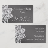 Cheveux de dentelle et carte blancs de fidélité de (Devant / Derrière)