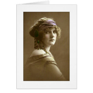 Cheveux de femme victorienne en perles et foulard