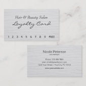 Cheveux et carte de fidélité de salon de beauté (Devant / Derrière)