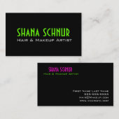 Cheveux et carte de visite de maquillage (Devant / Derrière)