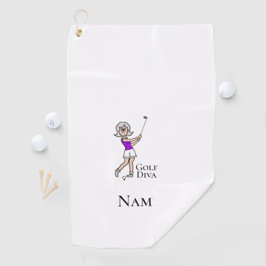 Cheveux gris Female Golf Serviette (En situation)