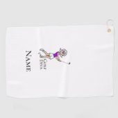 Cheveux gris Female Golf Serviette (Horizontal)