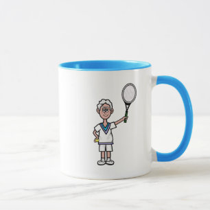 Cheveux gris Mâle Joueur de Tennis Mug