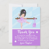 Cheveux noir Ballerina violet Merci d'anniversaire (Devant)