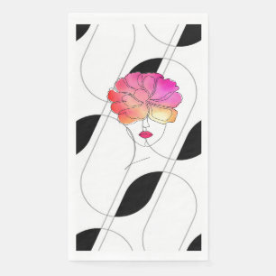"Cheveux Peony Art Moderne". Serviettes en papier 