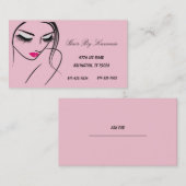 Cheveux rose-clair, ongle, carte de visite de (Devant / Derrière)