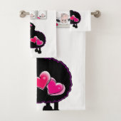 Cheveux rose Mains Serviettes de toilette (En situation)