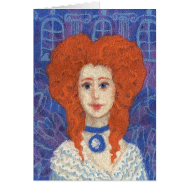 Cheveux rouges, fille gingembre rococo fibre art b (Devant)