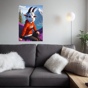 Chèvre anthropomorphique AI Art Poster