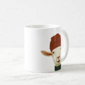 Chèvre blanche avec Casquette Beanie Mug (Devant droit)