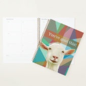 Chèvre blanche colorée Arrière - plan géométrique (Devant avec enveloppe)