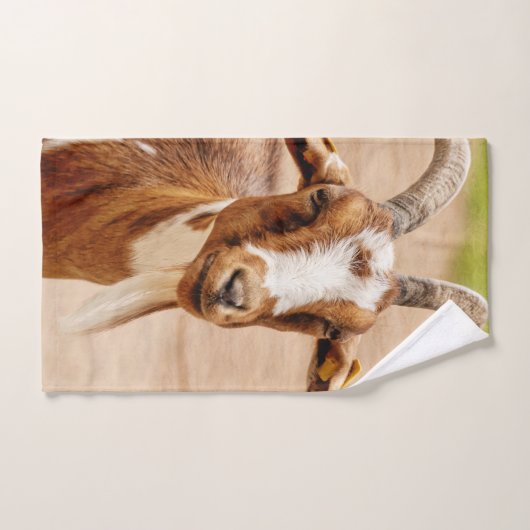 Chèvre Brown et chèvre blanche (Serviette à main)