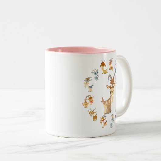Chèvre caricaturale Mandala Mug (Devant droit)