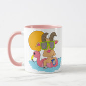 Chèvre dans un flotteur de Flamant rose - tasse de (Gauche)