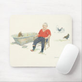 Chèvre dans un tapis de souris de baignoire (Avec souris)