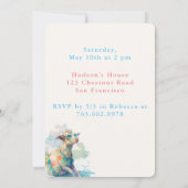 Chèvre d'aquarelle - Carte d'invitation d'annivers (Dos)