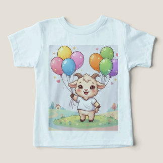 Chèvre de dessin animé adorable avec des ballons c