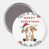 Chèvre de Noël Chèvres Animaux d'hiver Magnet (Recto/Verso)