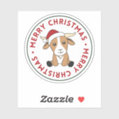 Chèvre de Noël Chèvres Animaux d'hiver Sticker (Feuille)