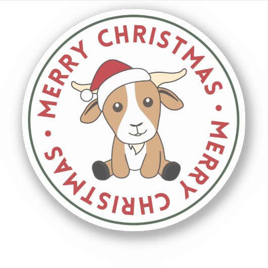 Chèvre de Noël Chèvres Animaux d'hiver Sticker (Devant)