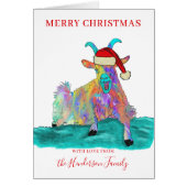 Chèvre de Noël drôle Père Noël personnalisée (Devant)