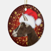 Chèvre de Toggenburg Santa Hat Ornement de Noël (Gauche)