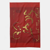 Chèvre d'or Chinois Vietnamien Nouvel An Serviette (Vertical)