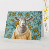 Chèvre Farmhouse Style Turquoise et jaune carte (Fleur jaune)