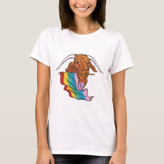 Chèvre LGBTQ Pride avec T-shirt avec drapeau Arc-e (Devant)