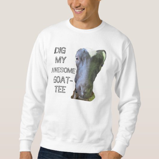 Chèvre "MY AWESOME CHÈQUE-TEE" Mens Sweatshirt (Devant)