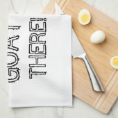 Chèvre "NE VEUX PAS LÀ !" linge de cuisine (Quart Plié)