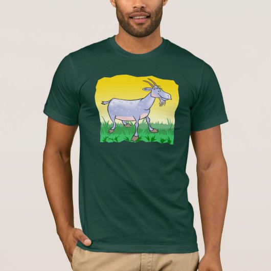 Chèvre sur le T-shirt d'herbe (Devant)