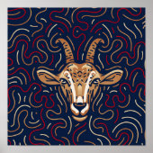 Chèvre zodiaque chinoise | Impression numérique Zo (Devant)