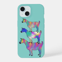 Chèvres drôles Art d'animaux de ferme colorés