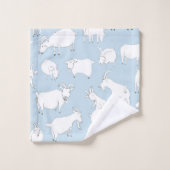 Chèvres jouant - bleus layette (Gant de toilette)