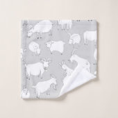 Chèvres jouant - gris (Gant de toilette)