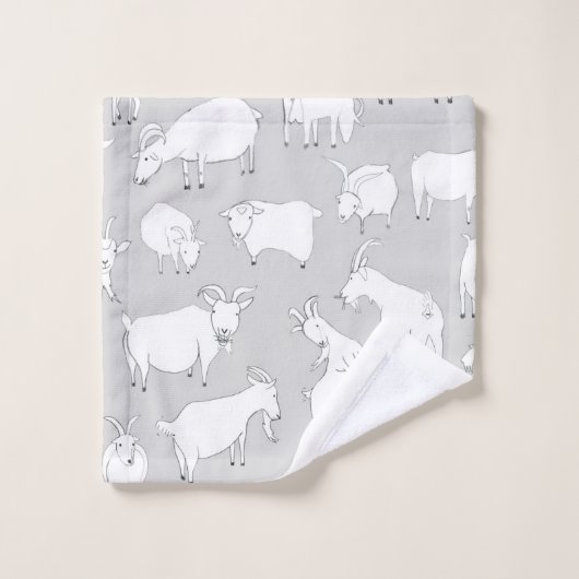 Chèvres jouant - gris (Gant de toilette)