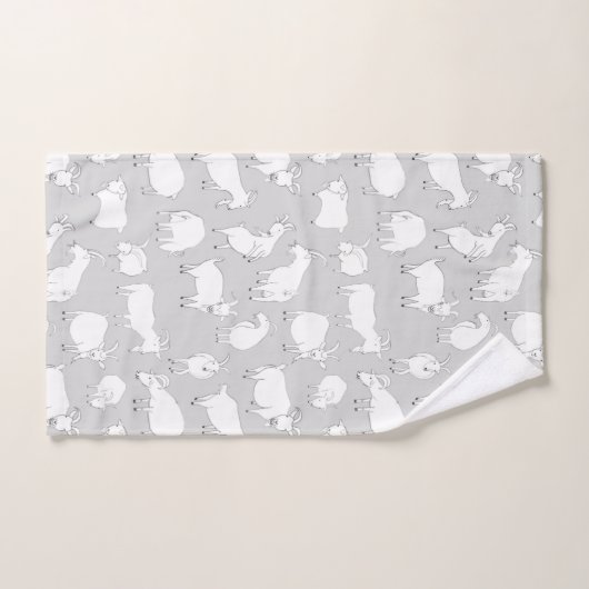 Chèvres jouant - gris (Serviette à main)