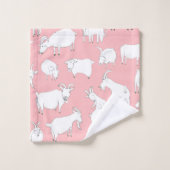 Chèvres jouant - rose (Gant de toilette)