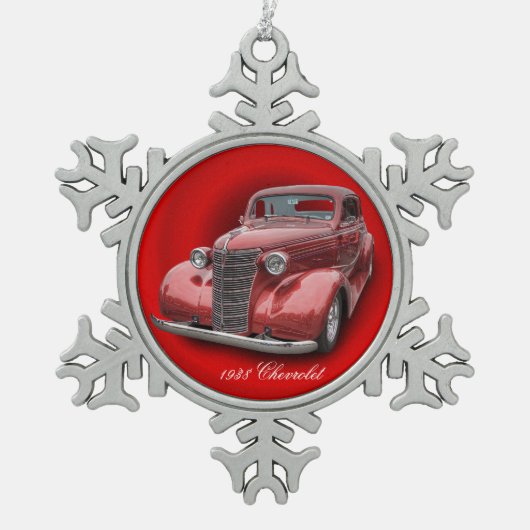 CHEVROLET 1938 TIN SNEEUWVLOK ORNAMENT (Voorkant)