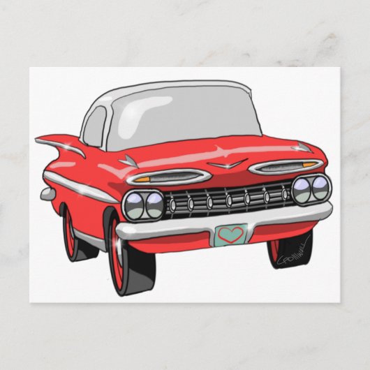 Chevrolet 1959 briefkaart (Voorkant)