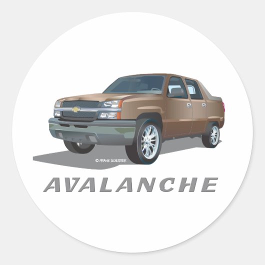 Chevrolet Avalanche Gold Ronde Sticker (Voorkant)