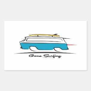 Chevrolet Corvair Greenbrier Gone Surfing Rechthoekige Sticker