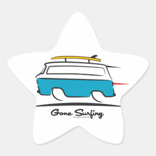 Chevrolet Corvair Greenbrier Gone Surfing Ster Sticker