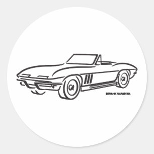 Chevrolet Corvette 1966 Ronde Sticker