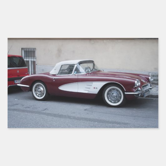 Chevrolet Corvette Rechthoekige Sticker (Voorkant)