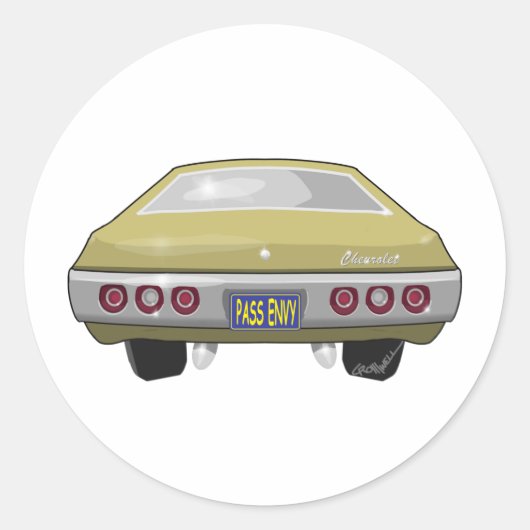 Chevrolet Impala 1968 Ronde Sticker (Voorkant)